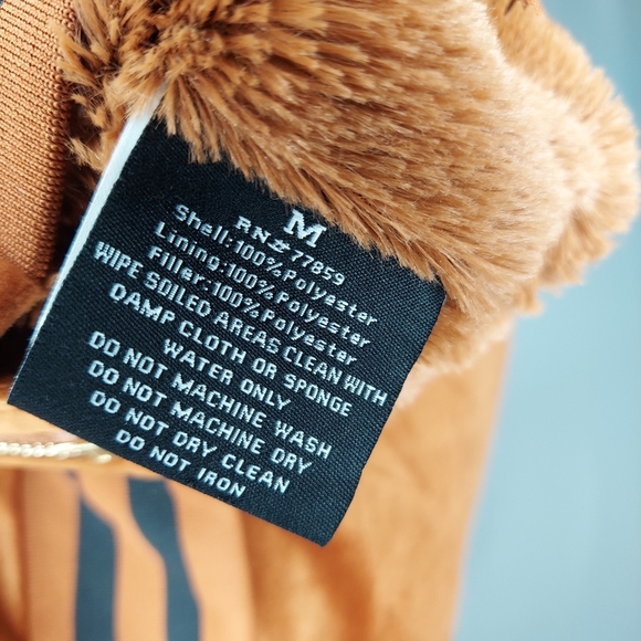 Palomares Velour Bomber Jacket Women Medium Rust Brown Zip Pocket Retro Vintage - Picture 6 of 6